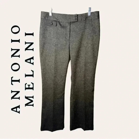 0193W.‎ ANTONIO MELANI TROUSERS BROWN AND GOLD IN COLOR SIZE 6 ZIPPER/BUTTON - Picture 1 of 9